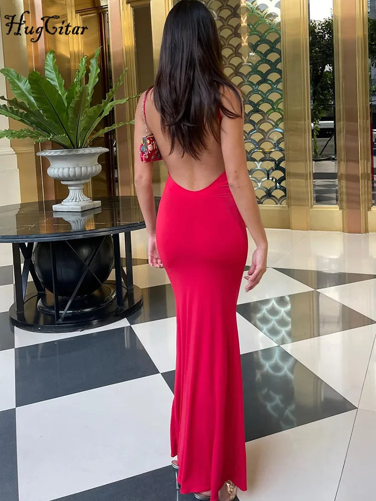 Hugcitar Backless Maxi Dress