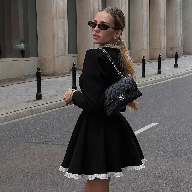 Lace Mini Dress ( High Waist )