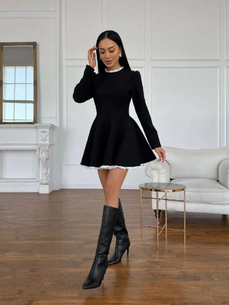 Lace Mini Dress ( High Waist )