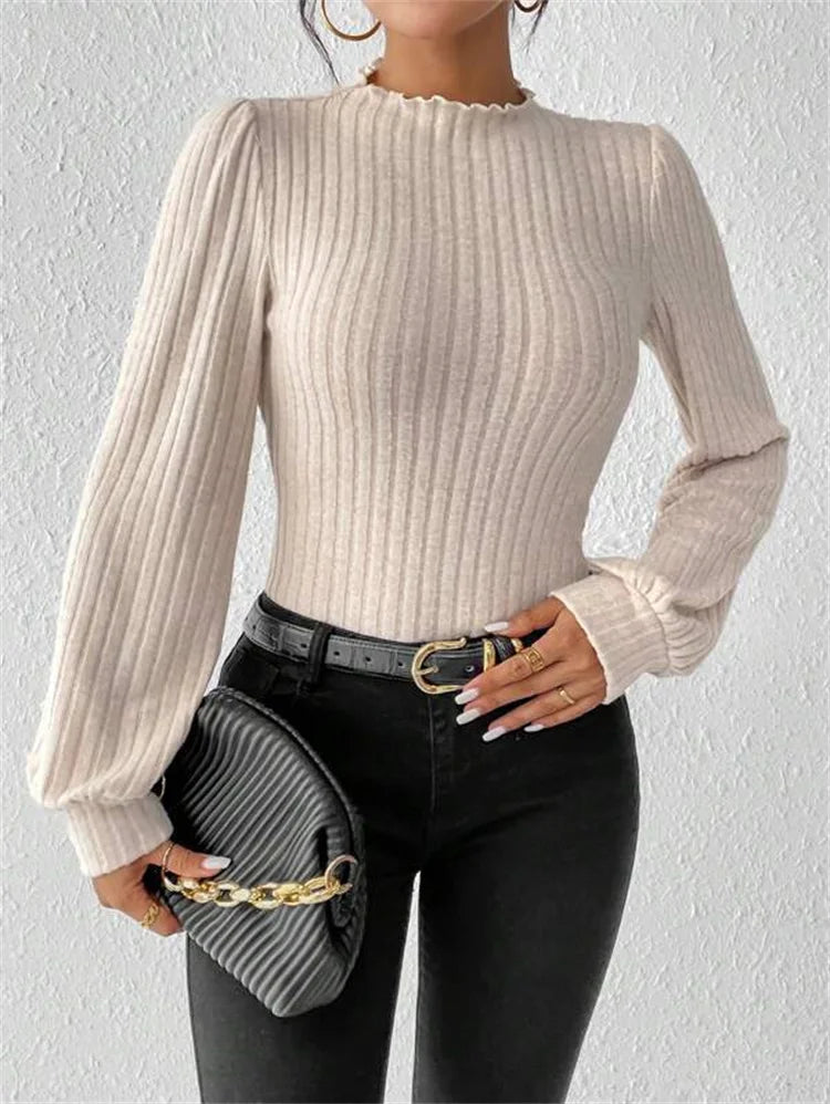 Ribbed Knit Bodysuit Top