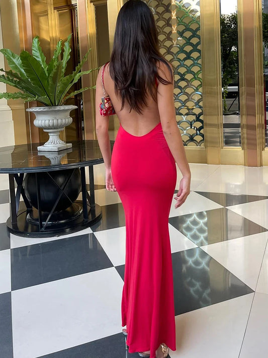 Hugcitar Backless Maxi Dress