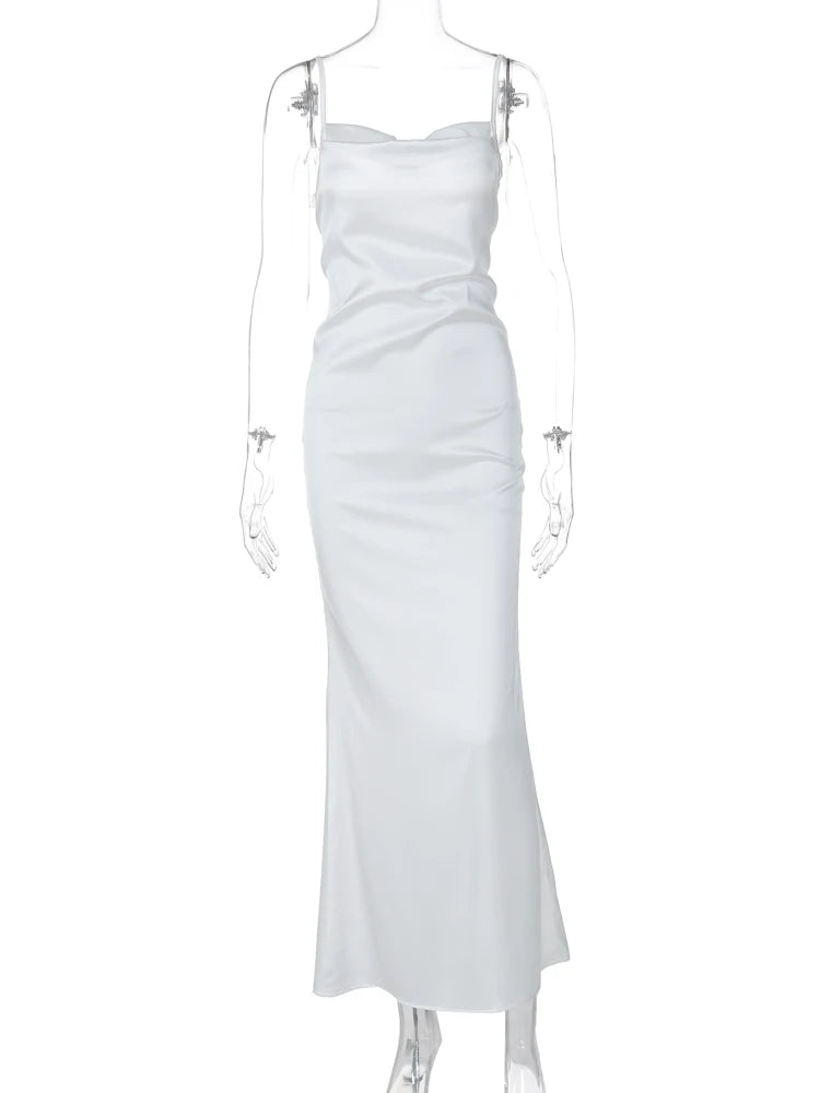 Satin Ethereal Backless Maxi Dress