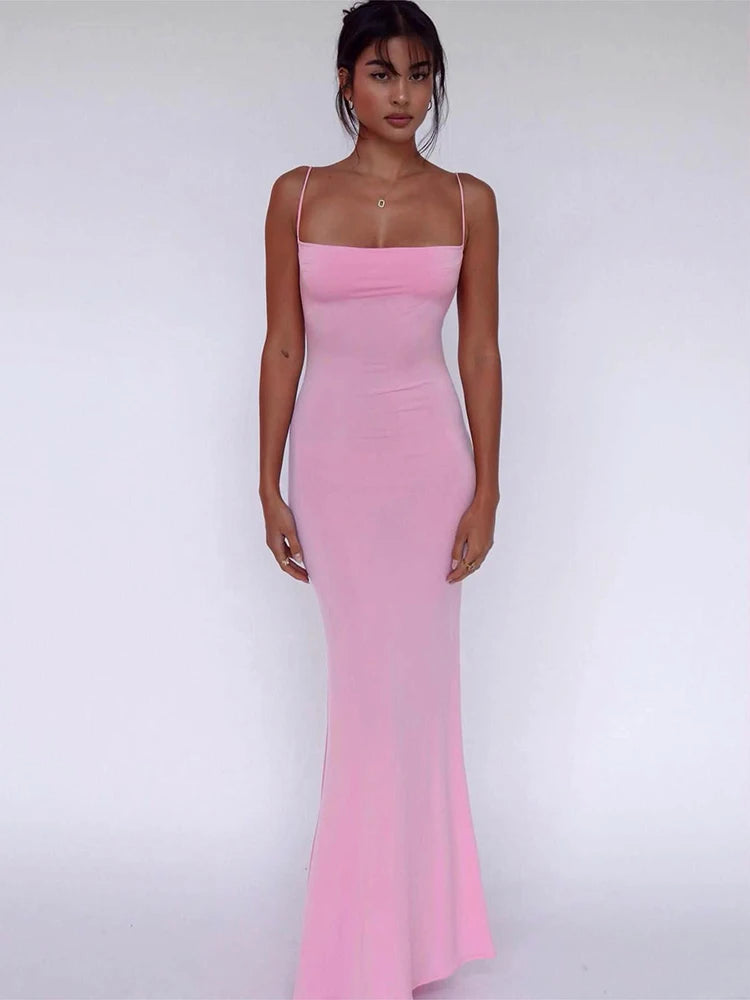 Hugcitar Backless Maxi Dress