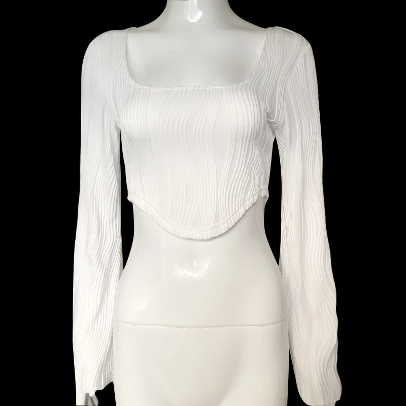 Textured Long Sleeve Top