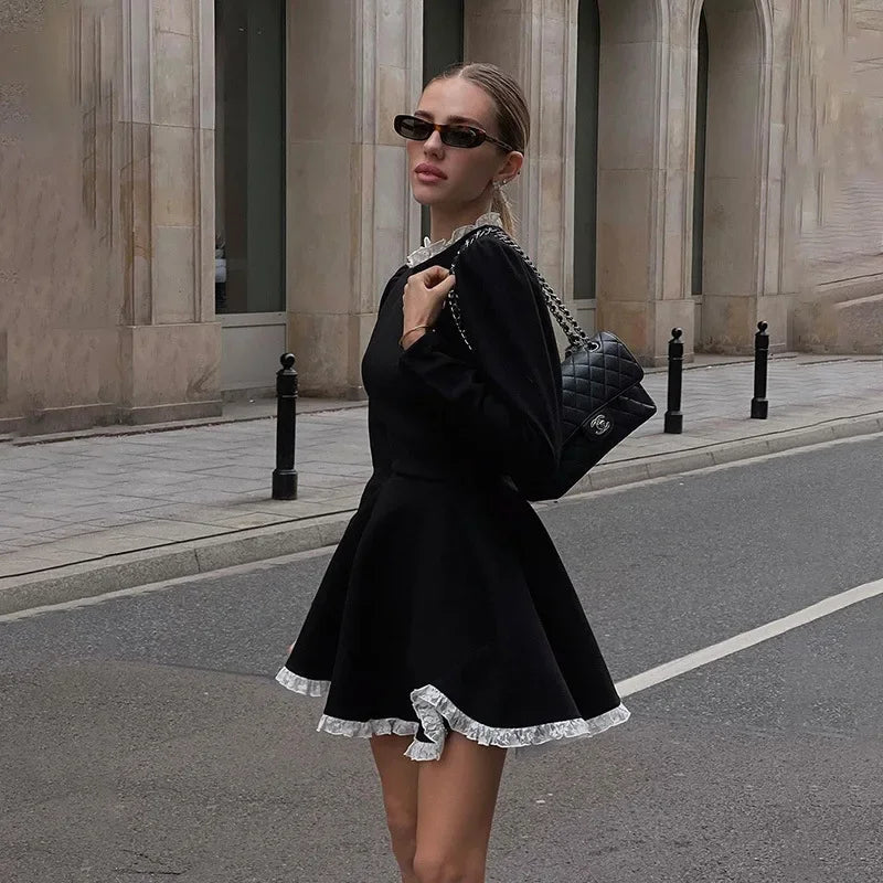 Lace Mini Dress ( High Waist )