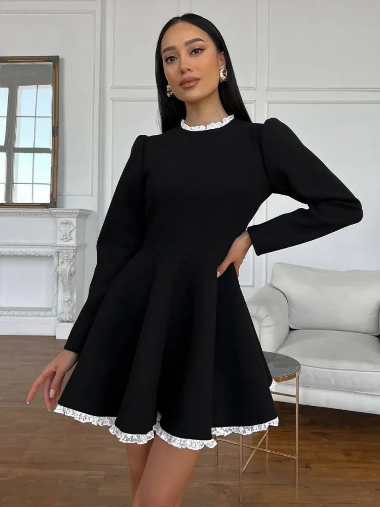 Lace Mini Dress ( High Waist )