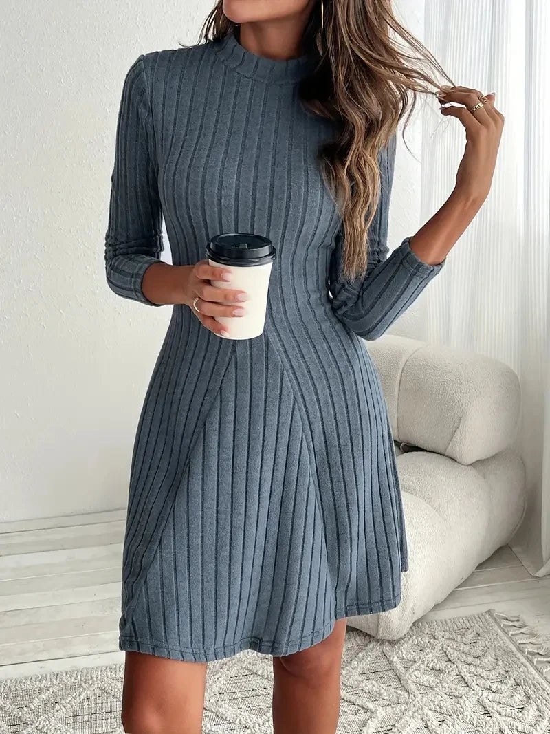 Long Sleeve Slim Fit A-Line Dress
