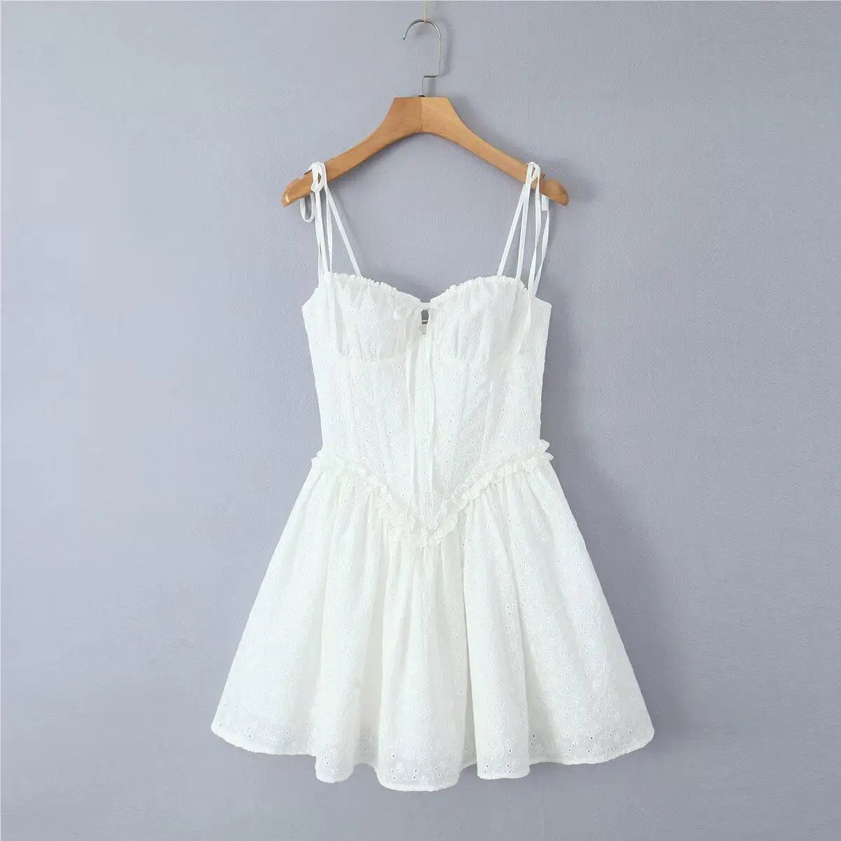 Mini Dress Ruffle - Lace up