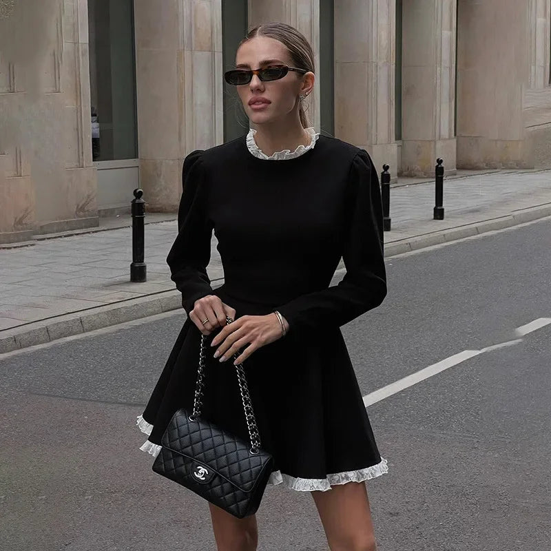 Lace Mini Dress ( High Waist )