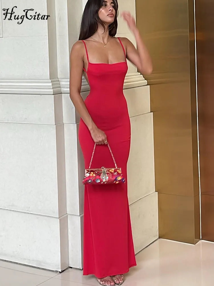Hugcitar Backless Maxi Dress