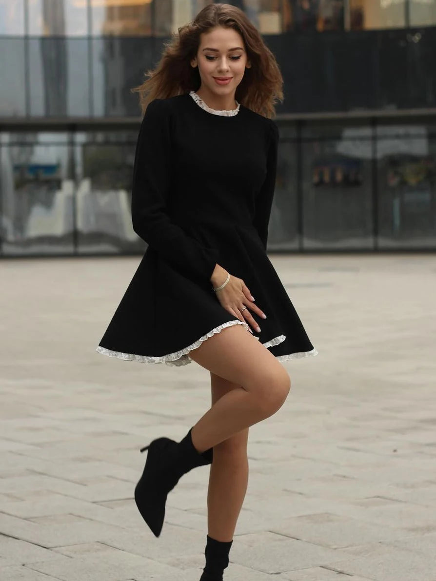Lace Mini Dress ( High Waist )