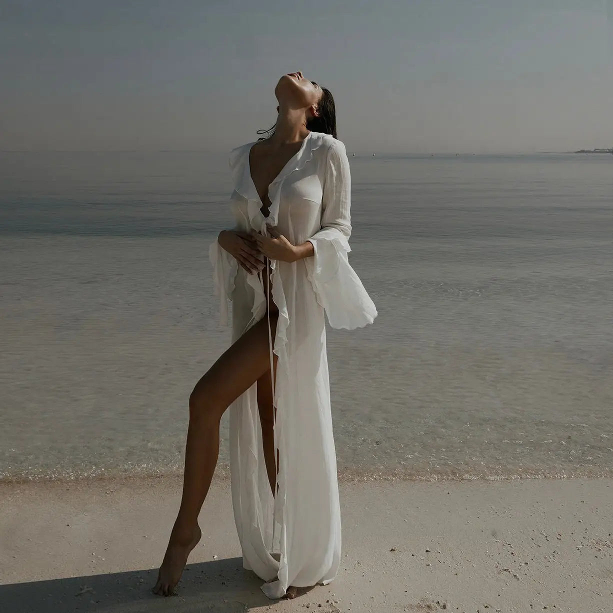 Long Sleeve Beach Tunic Cover-Ups