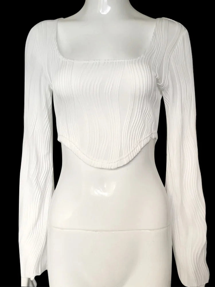 Textured Long Sleeve Top