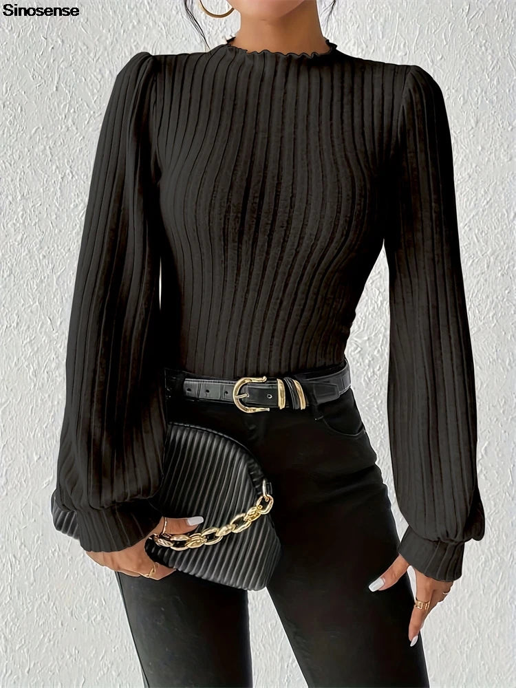 Ribbed Knit Bodysuit Top