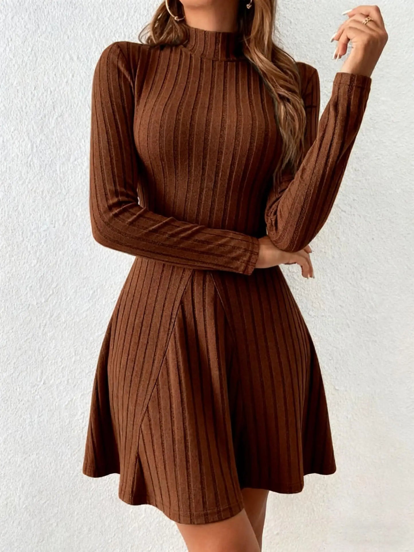 Long Sleeve Slim Fit A-Line Dress