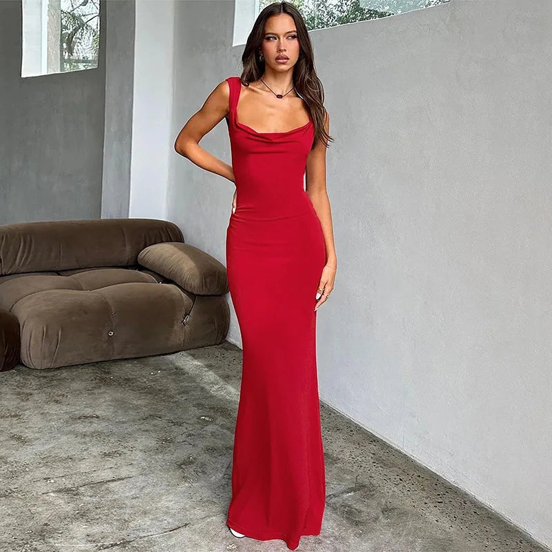 Sleeveless Maxi Dress with Bow