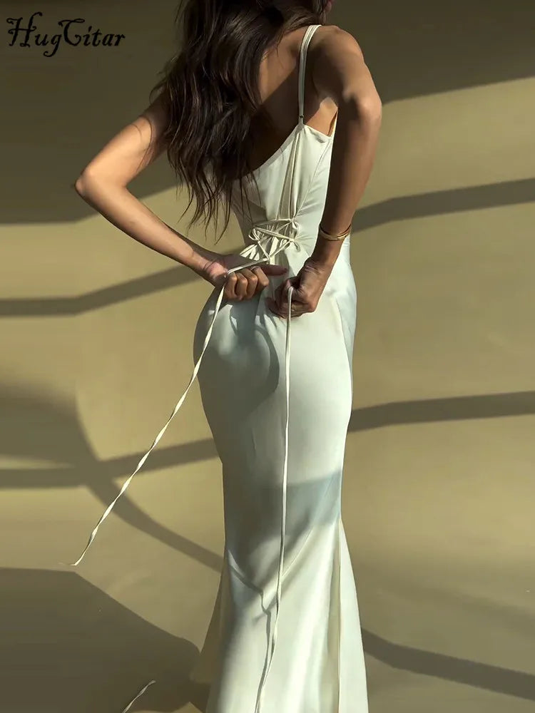 Satin Ethereal Backless Maxi Dress