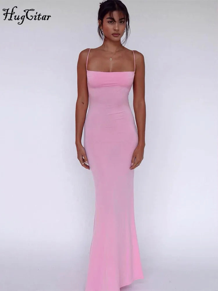 Hugcitar Backless Maxi Dress
